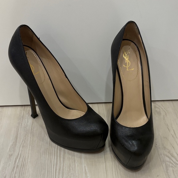 Yves Saint Laurent Black Platform Heels - Picture 1 of 4
